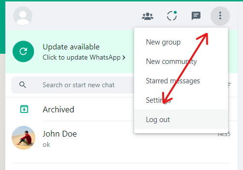 Log Out From Whatsapp Web