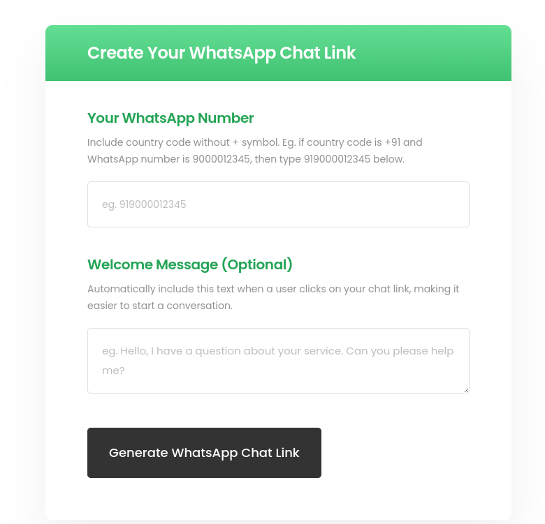 Whatsapp Message Url Generator